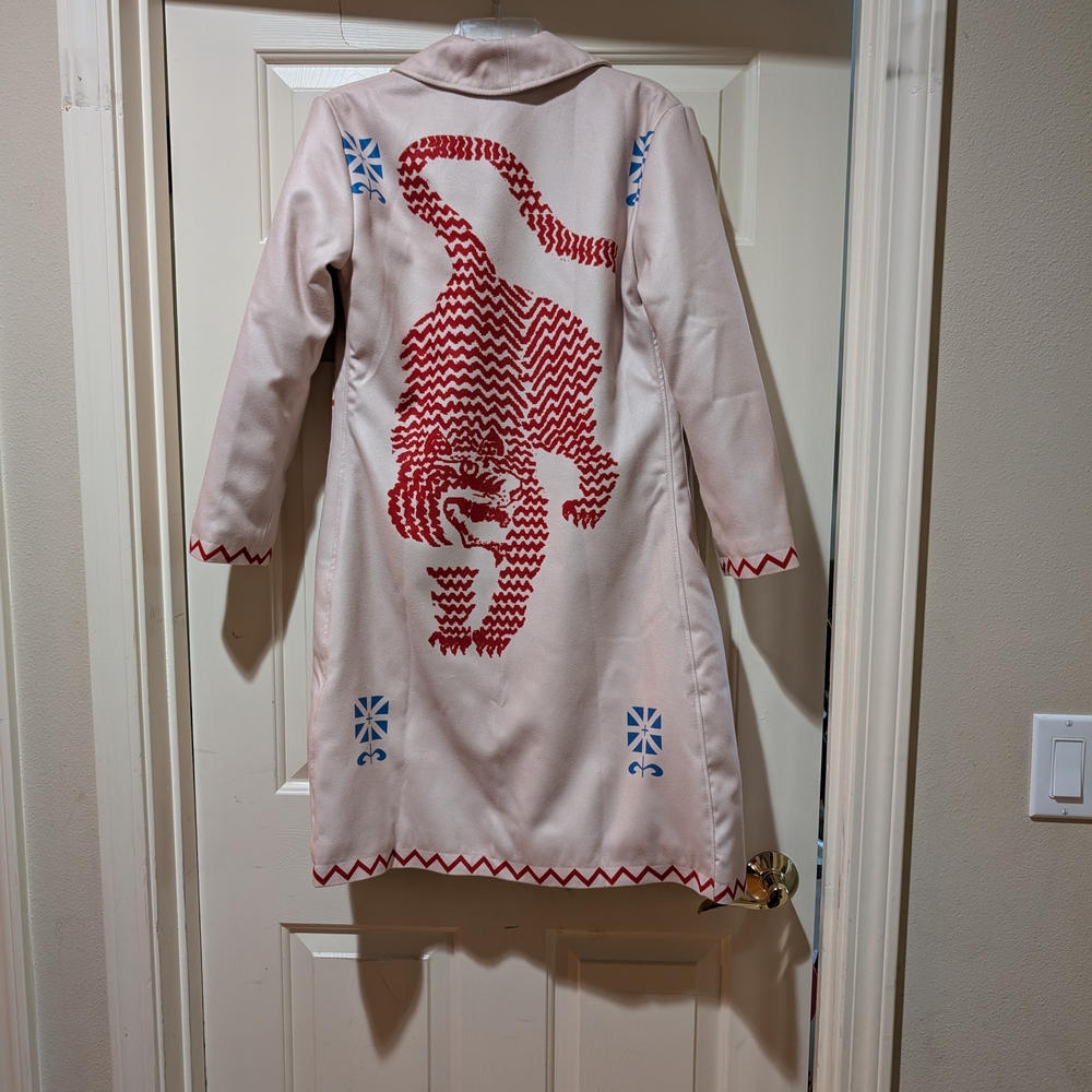 Stylish Coat with Red Tiger Design